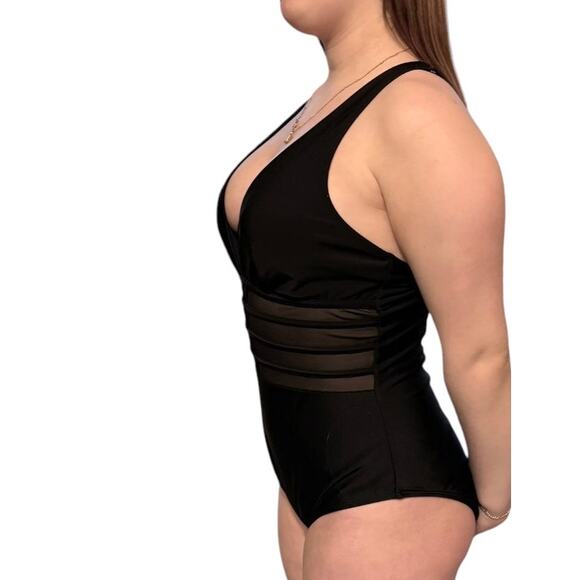 NEW Cupshe SWIMSUIT Women's LG 1PC Bathing Suit Tummy Control Mesh Adj. Straps - Picture 6 of 15
